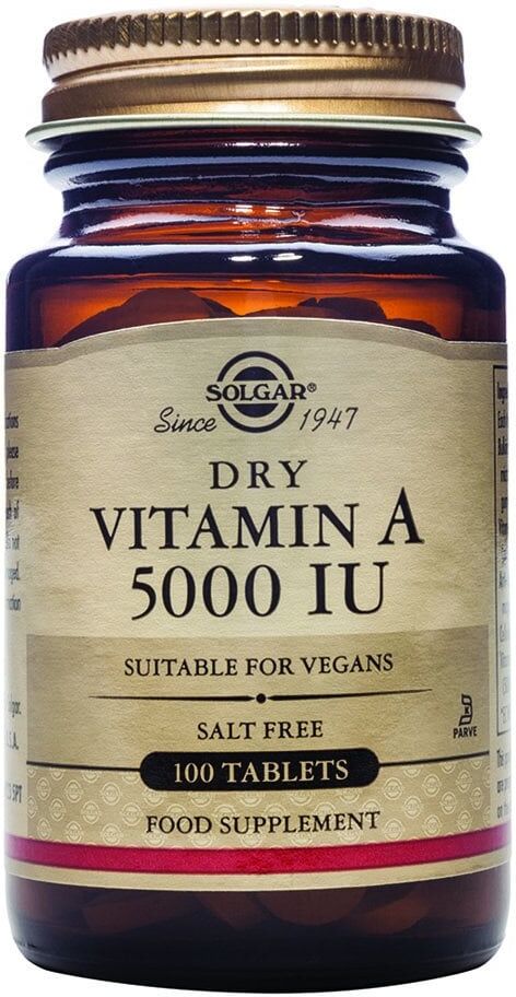 Solgar Dry Vitamin A - 100 x 5000 IU Tablets