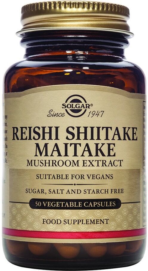 Solgar Reishi Shiitake Maitake Mushroom Extract - 50 Vegicaps