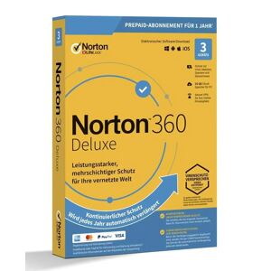 Symantec Norton 360 Deluxe, 25 GB cloud backup, 1 user 3 devices, 12 MO annual license, download Download
