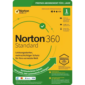 Symantec Norton 360 Standard - 10 GB Cloud Backup, 1 Device, 1 Year Symantec Norton 360 Standard - 10 GB Cloud Backup, 1 Device, 1 Year