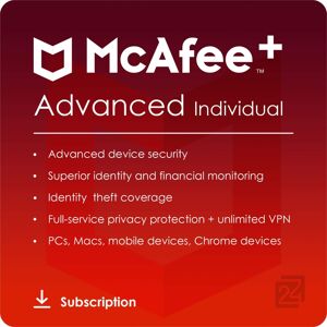 McAfee+ Advanced Individual Security - 1 User - Unlimited Devices McAfee+ Advanced Individual Security - 1 User - Unlimited Devices