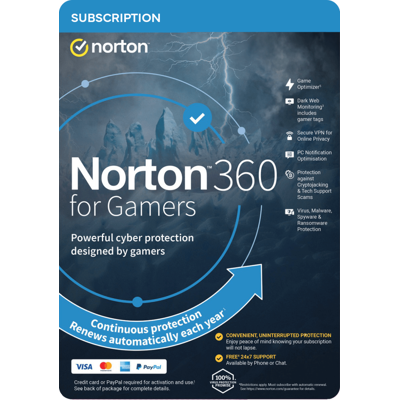 Norton 360 for Gamers - 3 Devices - 1 Year Norton 360 for Gamers - 3 Devices - 1 Year