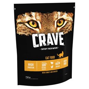CRAVE Adult Turkey & Chicken Dry Cat Food - Economy Pack: 4 x 750g