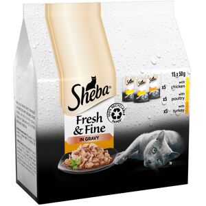 Sheba Fresh & Fine in Gravy Mini Pouches 45 x 50g - Poultry Collection in Gravy