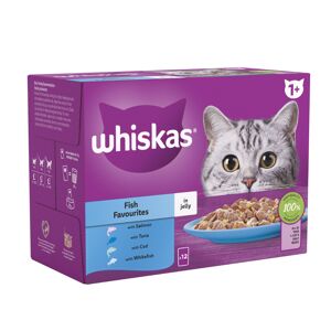 Whiskas 1+ Pouches Mega Pack 96 x 85g - Fish Favourites in Jelly