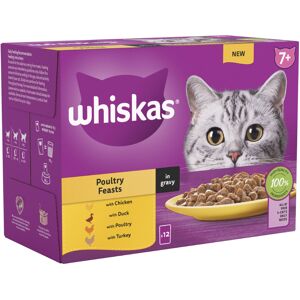 Whiskas 7+ Senior Pouches in Gravy - Poultry Selection in Gravy (48 x 85g)