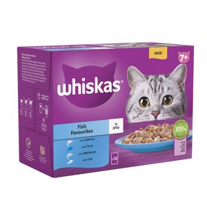 Whiskas 7+ Senior Pouches in Jelly - Fish Favourites in Jelly (48 x 85g)