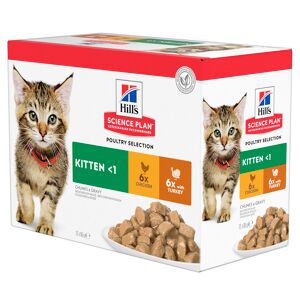 Hill's Science Plan Kitten Pouches - Poultry Selection (12 x 85g)