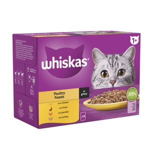 Whiskas 1+ Pouches Mega Pack 96 x 85g - Poultry Feasts in Gravy