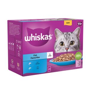 Whiskas 11+ Senior Pouches in Jelly - Fish Favourites in Jelly (48 x 85g)