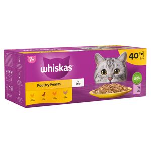 Whiskas 7+ Senior Pouches in Jelly - Poultry Feasts in Jelly (40 x 85g)