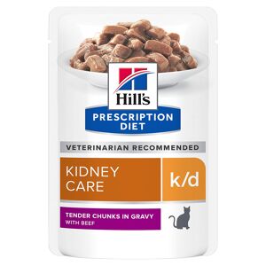 Hill's Prescription Diet Feline k/d Kidney Care - 12 x 85g pouches Beef