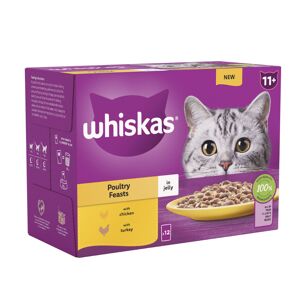 Whiskas 11+ Senior Pouches in Jelly - Poultry Feasts in Jelly (48 x 85g)
