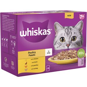 Whiskas 7+ Senior Pouches in Jelly - Saver Pack: Poultry Feasts in Jelly (24 x 85g)