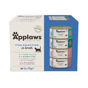 Applaws Adult Mixed Pack Cat Cans in Broth 48 x 70g - Fish Collection in Broth