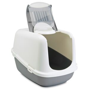 Savic Nestor Jumbo Covered Litter Tray XXL - Light Grey & White