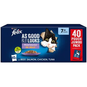 Felix Senior As Good As It Looks Saver Pack 40 x 100g - Mixed Selection in Jelly