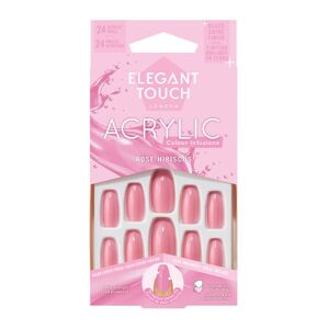 Elegant Touch False Nails Acrylic Rose Hibiscus