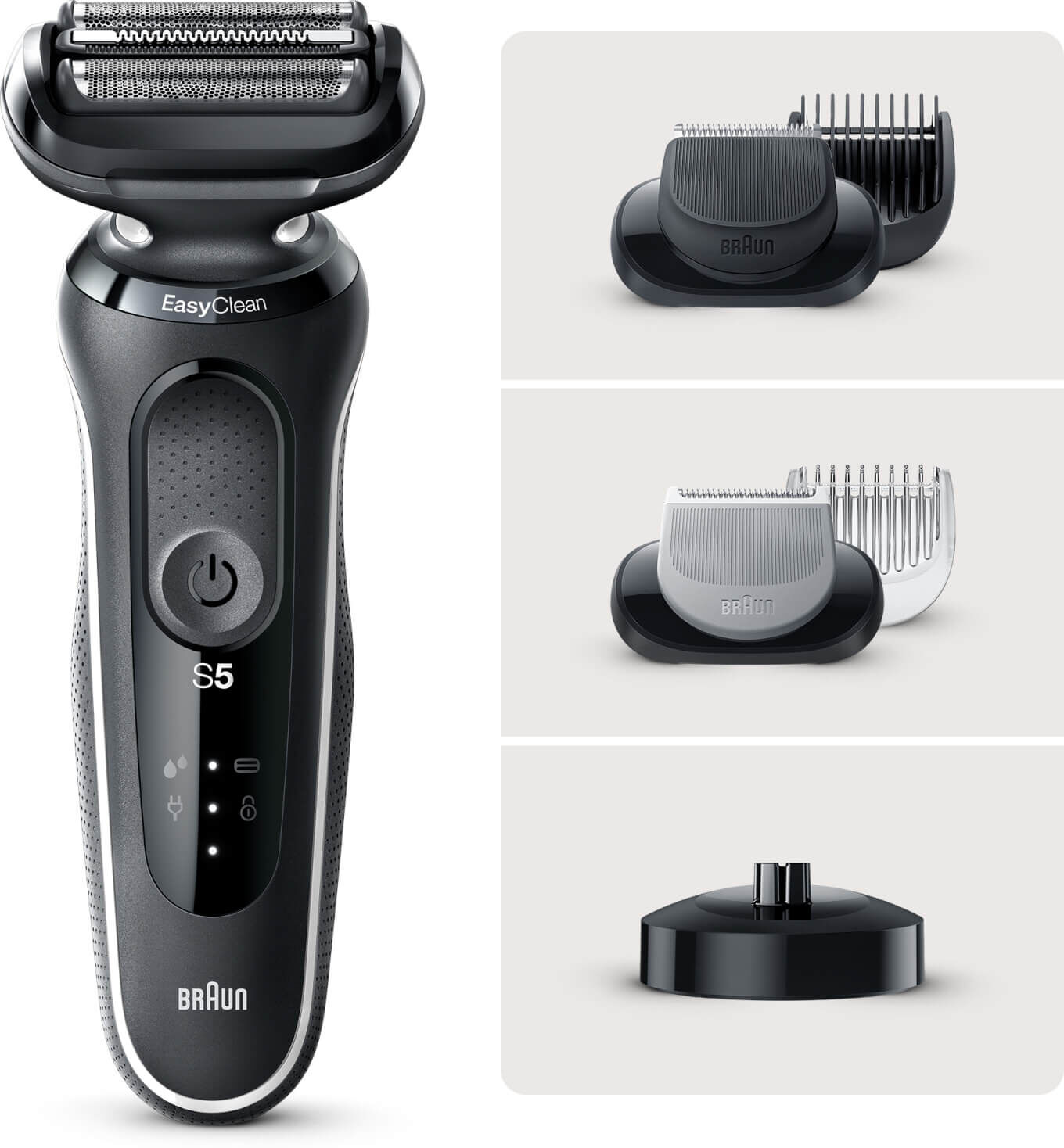 Braun Series 5 Shaver with Charging Stand and EasyClick Attachments