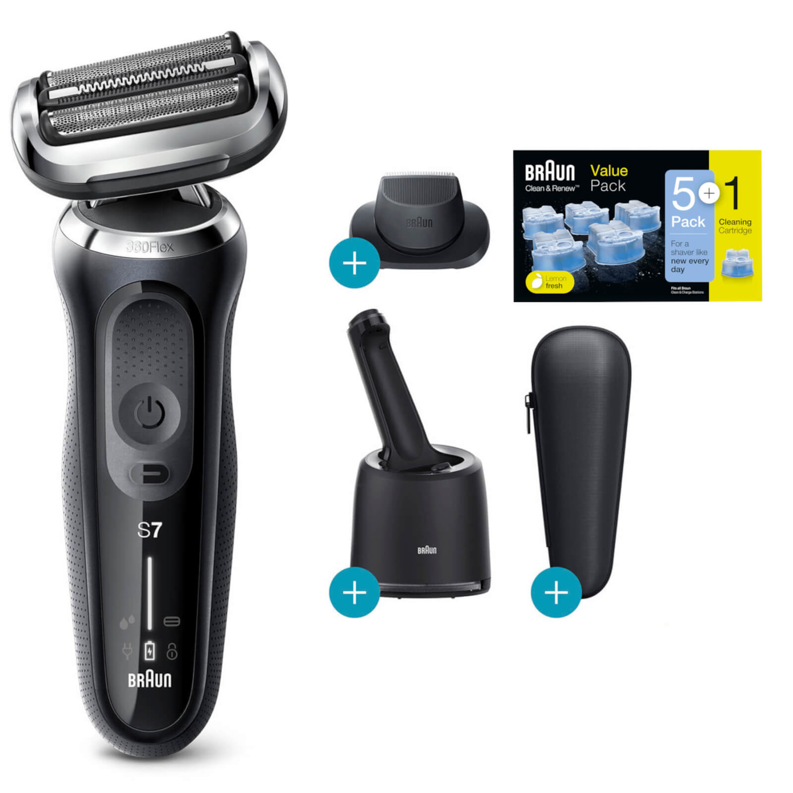 Braun Series 7 Electric Shaver with Smart Care Center & CCR Refills Bundle