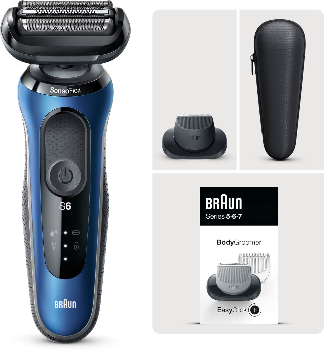 Braun Series 6 Electric Shaver with Precision Trimmer and Body Groomer Bundle