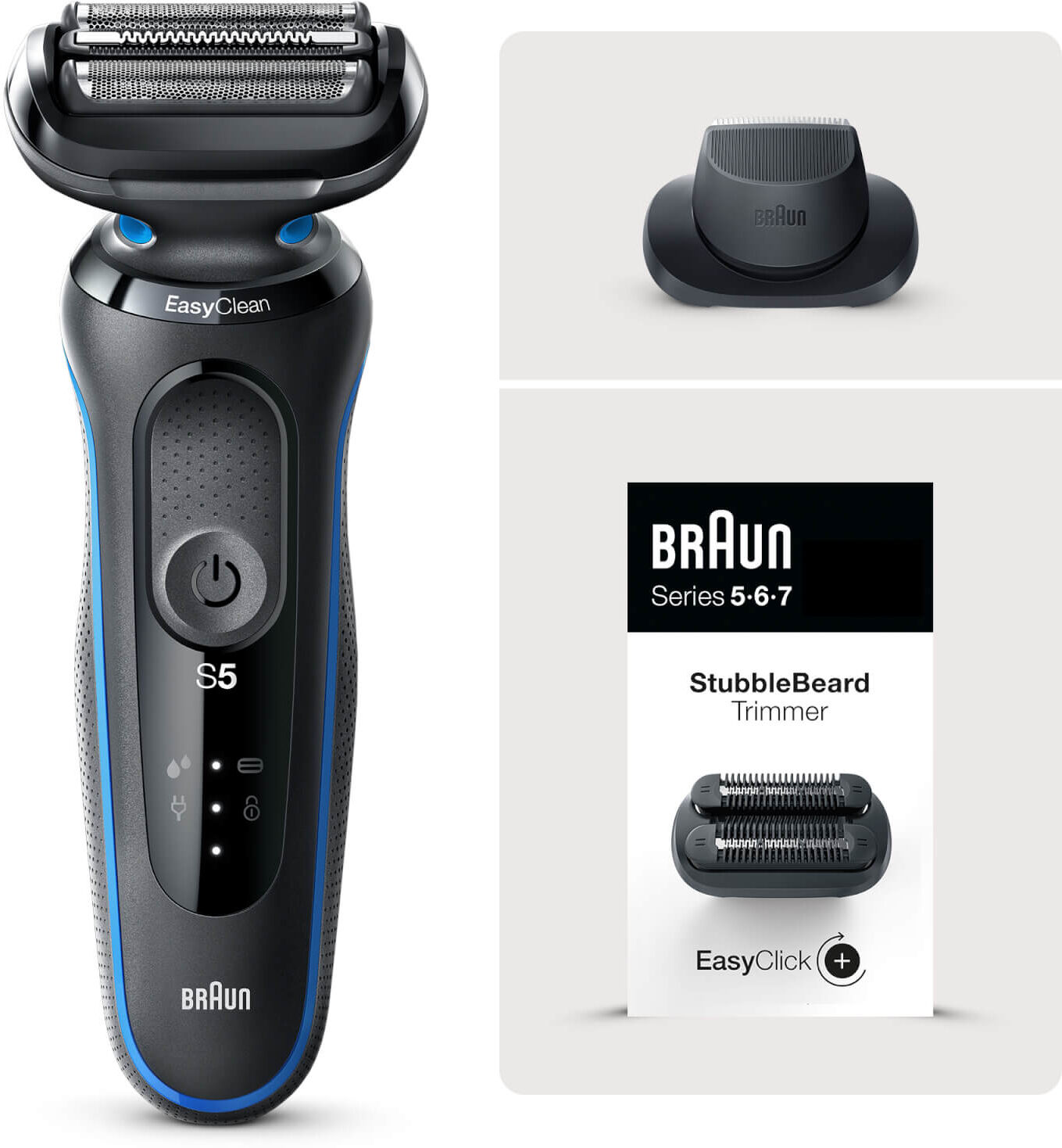 Braun Series 5 Electric Shaver with Precision Trimmer and StubbleBeard Trimmer Bundle