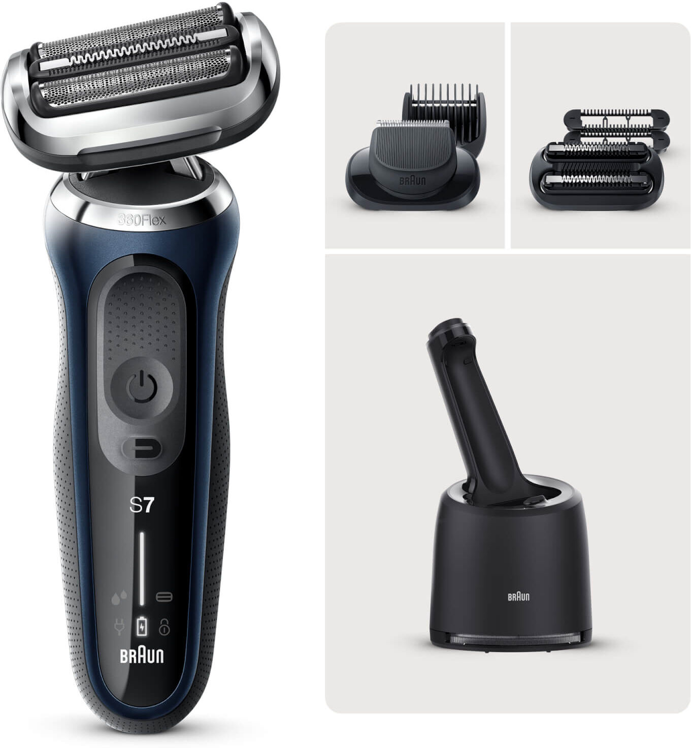 Braun Series 7 Shaver with SmartCare Center and EasyClick Attachments