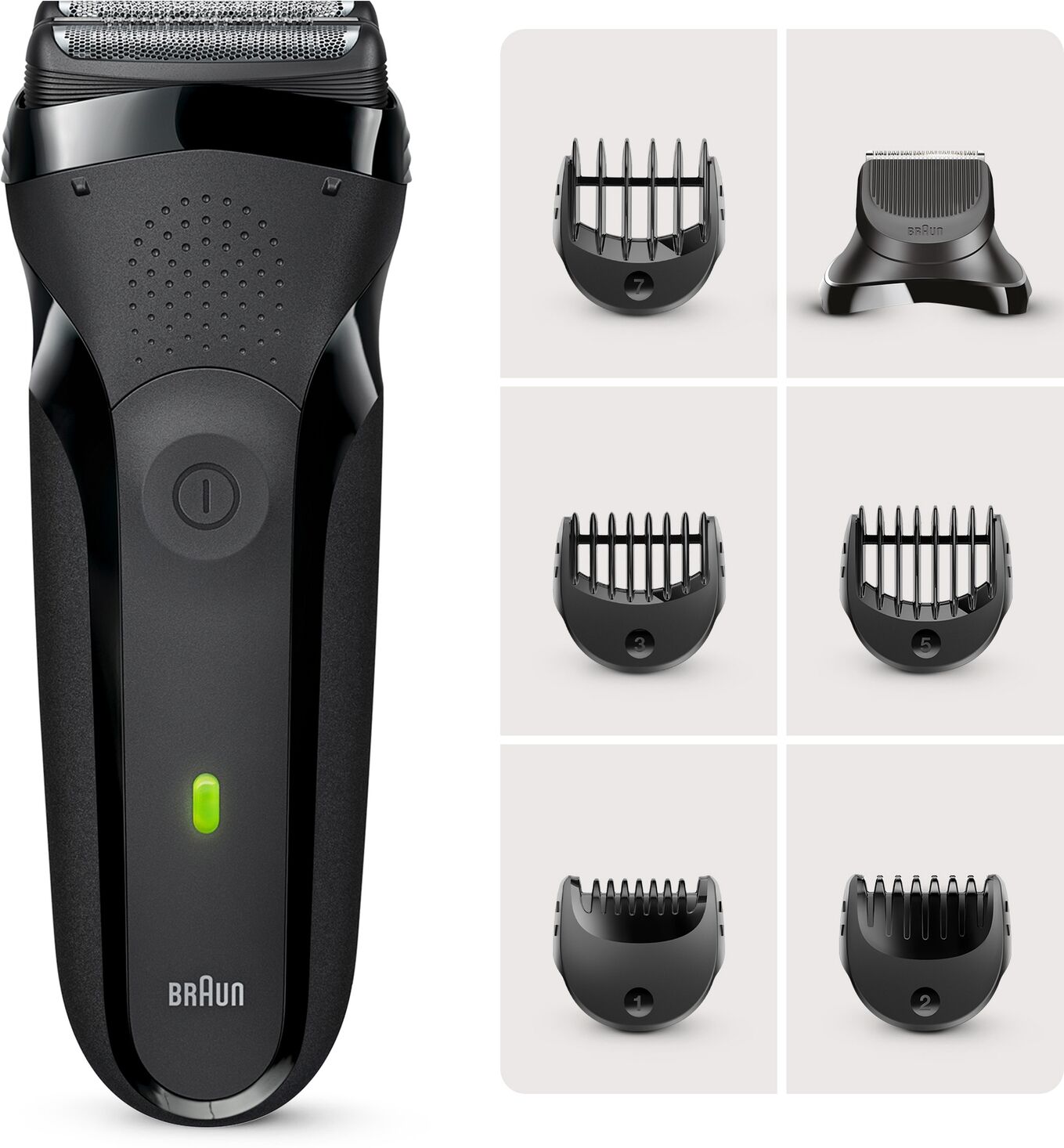 Braun Series 3 Shaver with Trimmer Head and 5 Combs