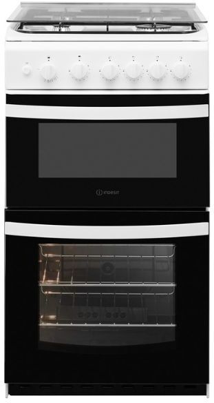 Indesit Id5g00kmwl 50cm Double Oven Gas Cooker