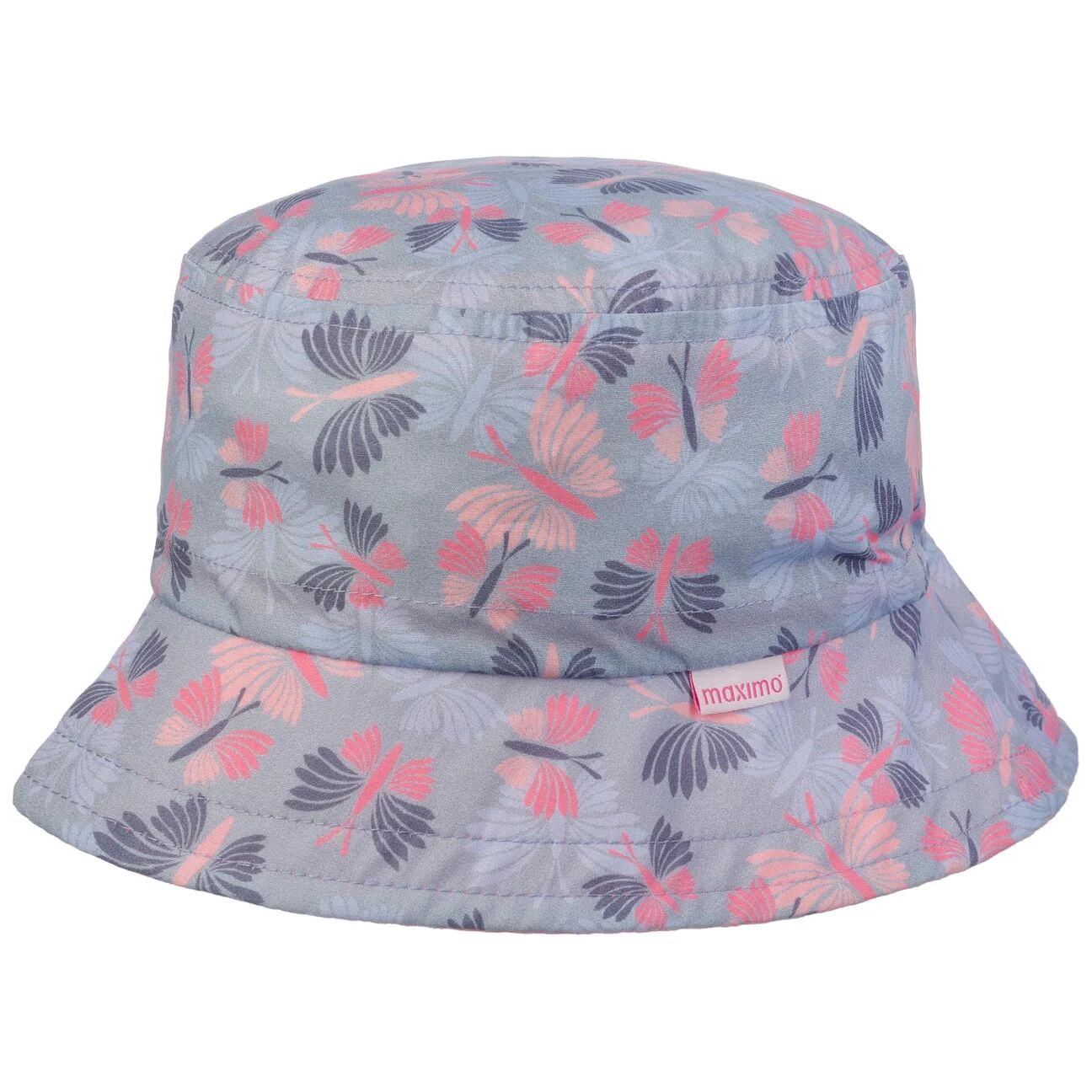 Tricolour Butterflies Girls Cloth Hat by maximo - navy-old rose - Size: 47 cm