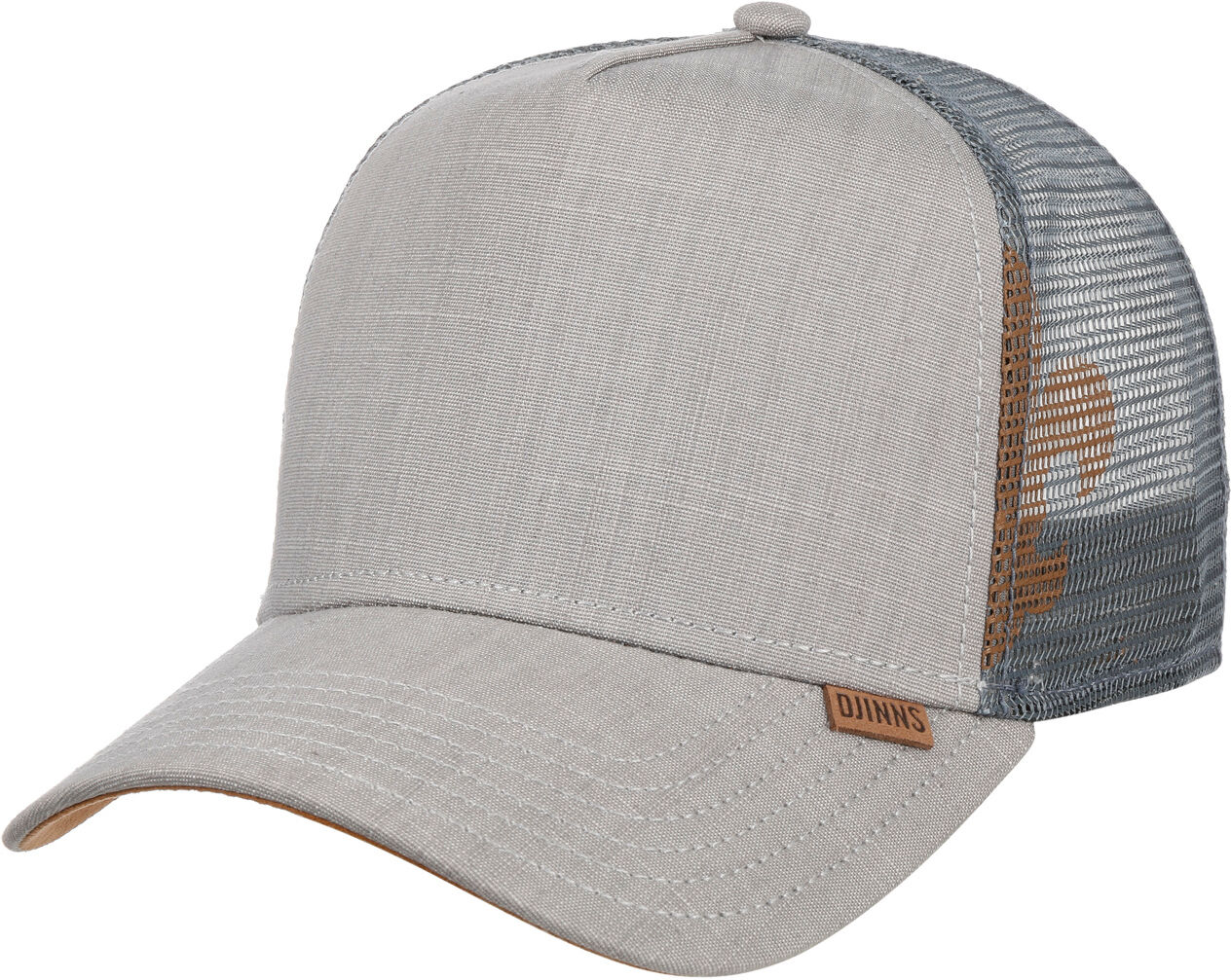 Linen Snapback Mesh Cap by Djinns - grey - Herren - Size: One Size