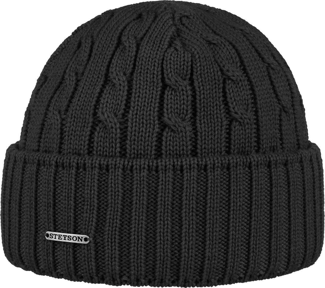 Georgia Wool Knit Hat with Cuff by Stetson - black - Female - Size: One Size