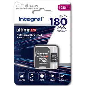 Integral UltimaPro microSD 128GB 180MB/S V30 UHS-I U3 Memory Card