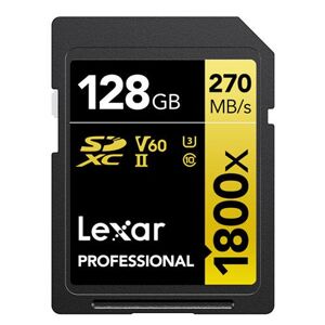 Lexar SDXC Pro Gold Series UHS-II 128GB V60 Memory Card