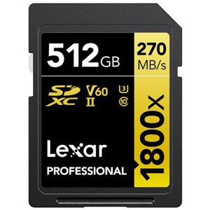 Lexar SDXC Pro Gold Series UHS-II 512GB V60 Memory Card