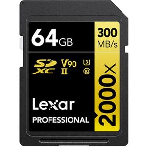 Lexar SDXC Pro Gold Series UHS-II 64GB V90 Memory Card