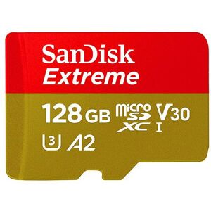 SanDisk Extreme microSDXC 128GB 190MB/s UHS-I Memory Card + Adapter