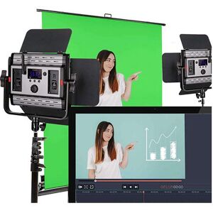 Pixapro LECO 500S II LED Video Light Twin Kit with Green Screen