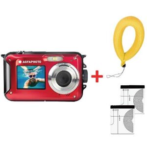 Agfaphoto Realishot WP8000 Digital Compact Camera in Red Bundle