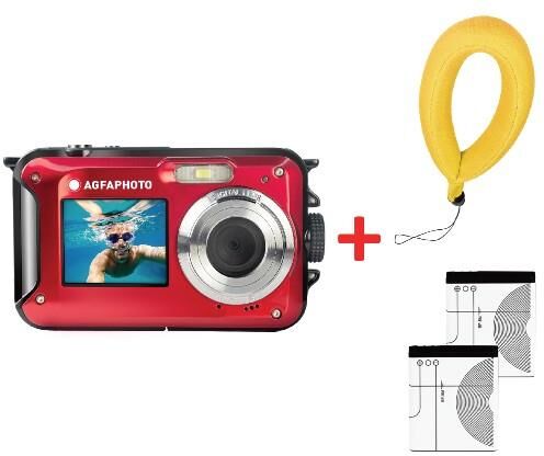 Agfaphoto Realishot WP8000 Digital Compact Camera in Red Bundle