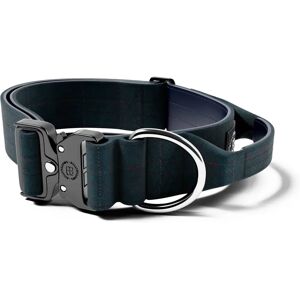 BullyBillows 5cm Tweed Combat Collar With Handle & Rated Clip - Midnight Blue S