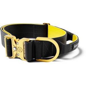 BullyBillows 5cm LIGHTER Combat Collar With Handle Rated Clip - Black, Yellow & Gold S