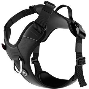 BullyBillows Hurricane Harness - Non Restrictive, With Handle, Adjustable & Reflective - All Breeds - Black Black XL