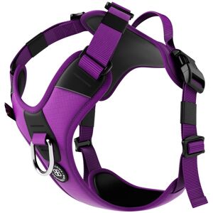 BullyBillows Hurricane Harness - Non Restrictive, With Handle, Adjustable & Reflective - All Breeds - Purple L