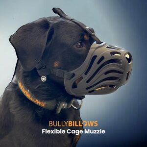 BullyBillows Flexible Cage Muzzle - TPE Material - Legal Requirement S-XL Breeds - Black Black