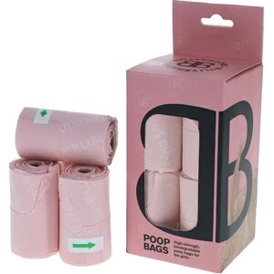 BullyBillows Premium Biodegradable Strong Poop Bags With Handle - BPA Free - Pink