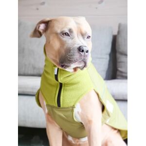 BullyBillows Dog Coat With Zip - Shower Proof - Olive Green S