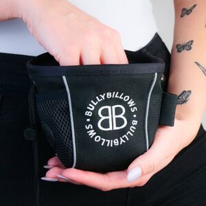 BullyBillows Premium Treat Pouch - With Fastening Clip & Poop Bag Holder - Black Black S