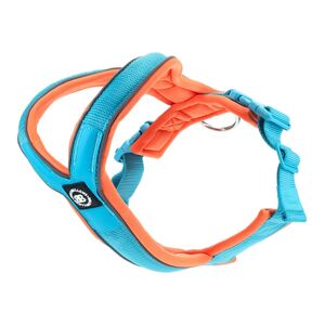 BullyBillows Slip on Padded Comfort Harness Non Restrictive & Reflective - Light Blue & Orange Orange