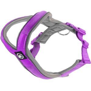 BullyBillows Slip on Padded Comfort Harness Non Restrictive & Reflective - Purple & Metal Grey